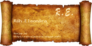 Réh Eleonóra névjegykártya